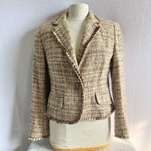 Bergamo Brown Tweed Career Blazer Suit Jacket Size 10
